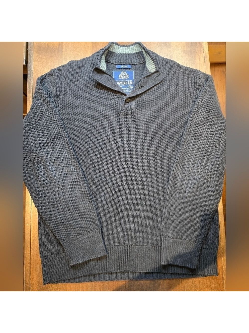 American Rag Gray Henley Sweater XL